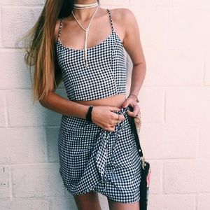 Boutique Gingham Two Piece Skirt Set